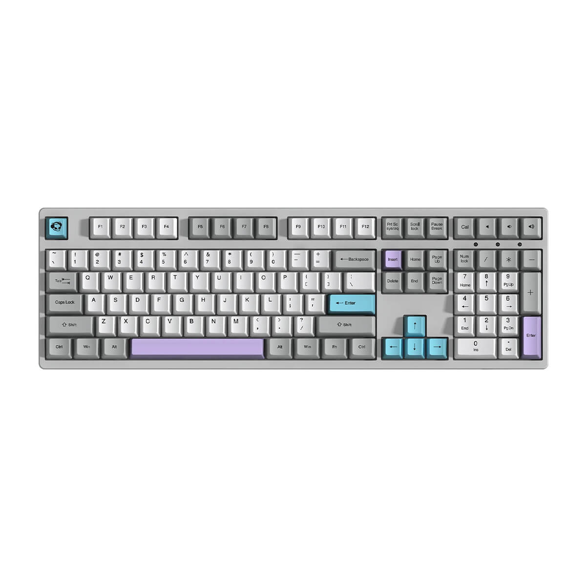 Akko 3108 V2 Silent Muted Gray USB-C Keyboard No LED Pink Switch