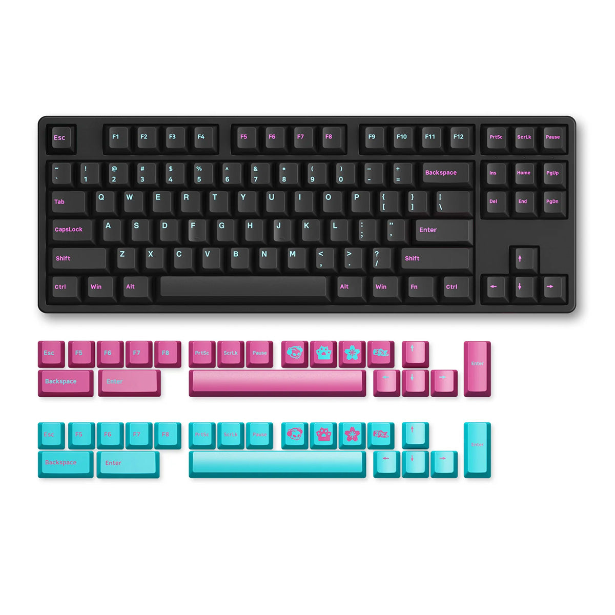 Akko 5087S Midnight 80% TKL RGB Wireless Mechanical Keyboard - Creamy Yellow Switch