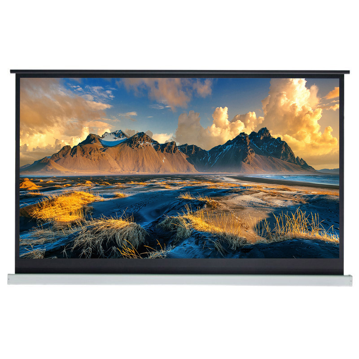 XY SCREEN  100" Motorized Floor Rising Ambient Light Rejecting Projector Screen Grey Fabric