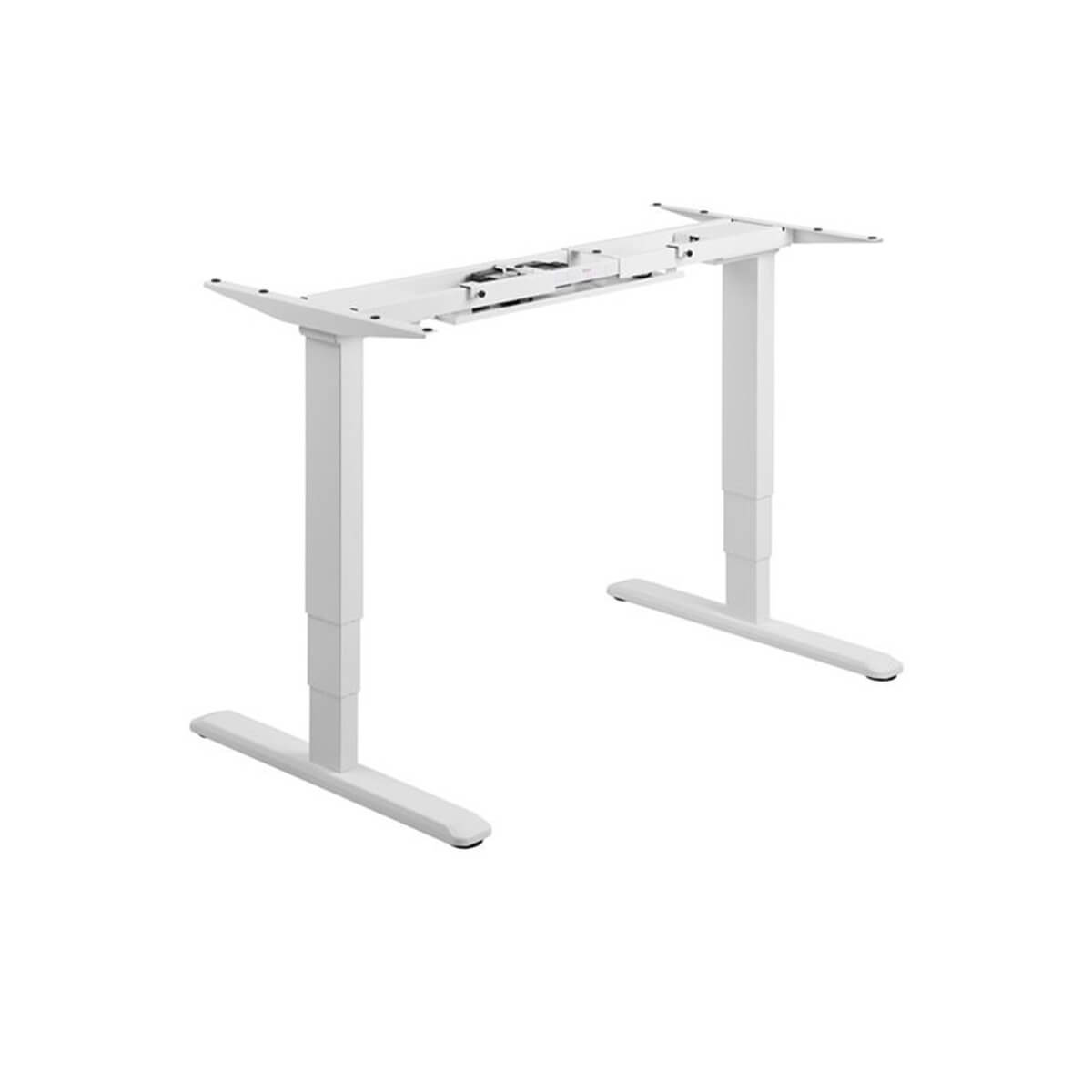 Brateck Lumi Dual Motor Electric Sit-Stand Desk Frame With 3-Stage Reverse Motor White Colour