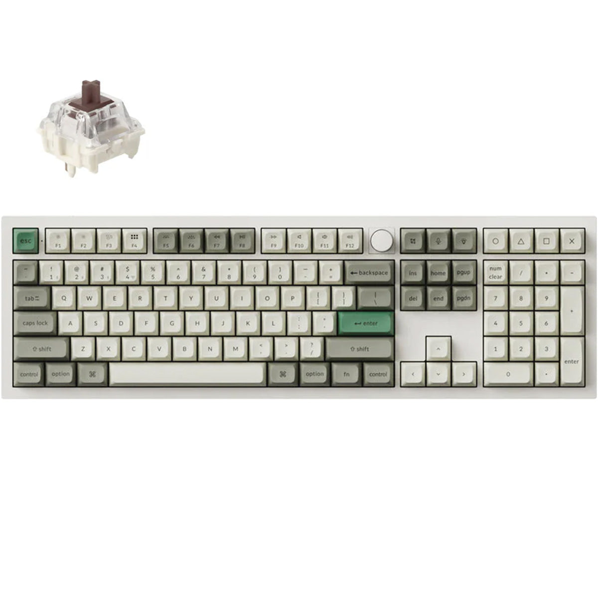 Keychron Q6 Max Full Sized RGB Shell White Wireless Mechanical Keyboard - Jupiter Brown Switch