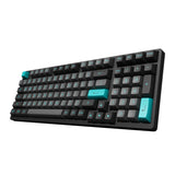 Akko 3098N Black & Cyan Wireless Keyboard RGB Backlighting Hot-Swappable keys TTC Brown Switch