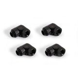 Alphacool Eiszapfen 90°  G1/4 M-F  Rotatable Adaptor Fitting 4 Pack - Black