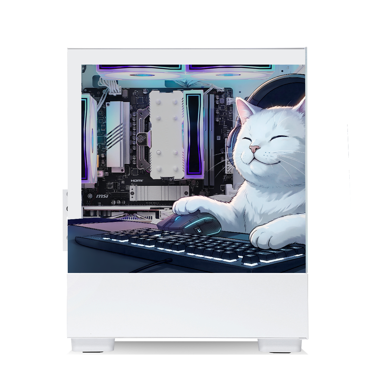 Qubit RTX 5050 Ryzen 5 5500 Gaming PC - White
