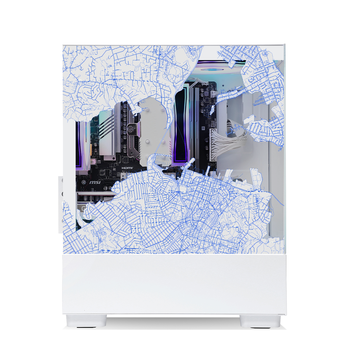 Qubit RTX 5050 Ryzen 5 5500 Gaming PC - White