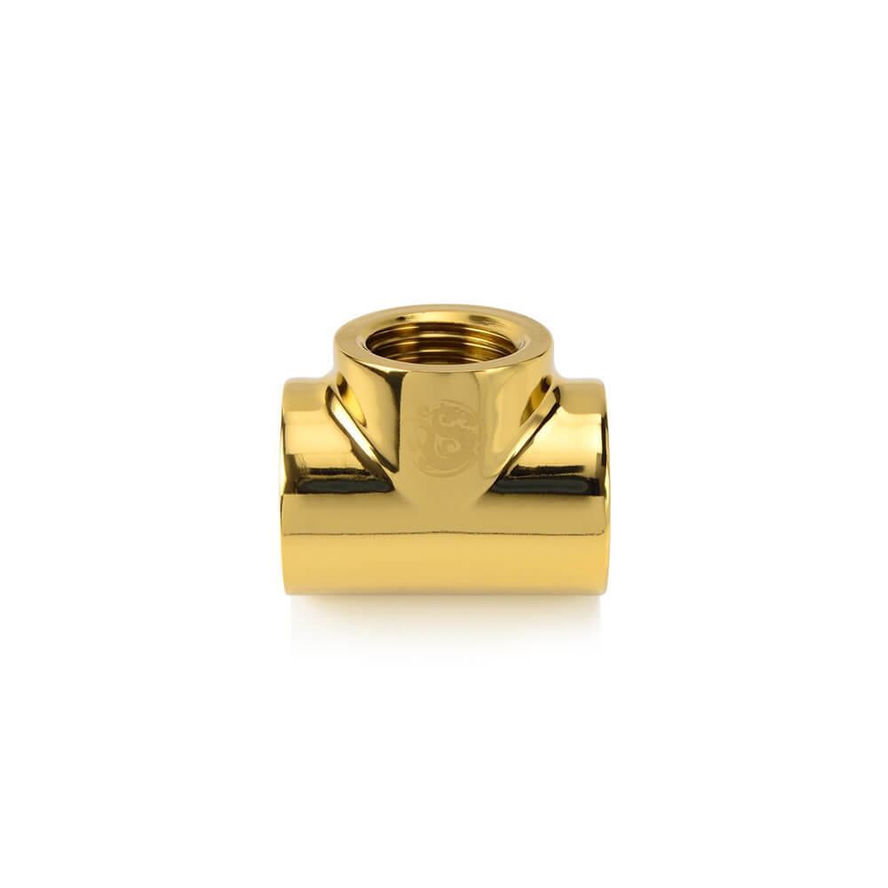 Bitspower T-Block With Triple Fitting - True Brass