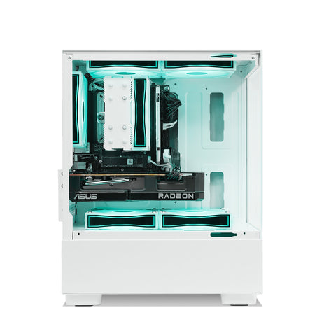 Qubit RR RX 7600 Ryzen 5 5500 Gaming PC - WHITE