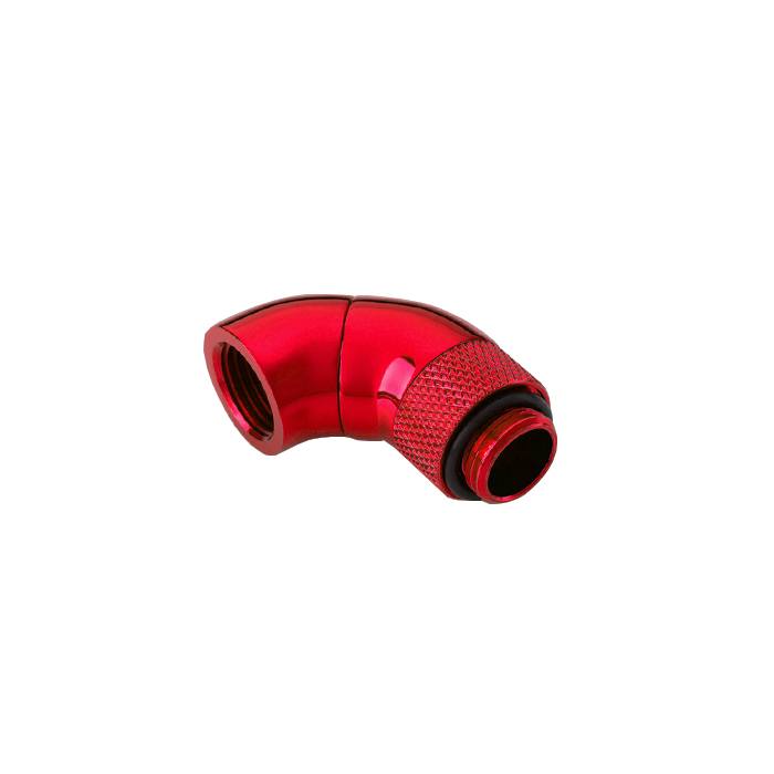 Bitspower Dual Rotary 90-Degree Extender Fitting - Deep Blood Red