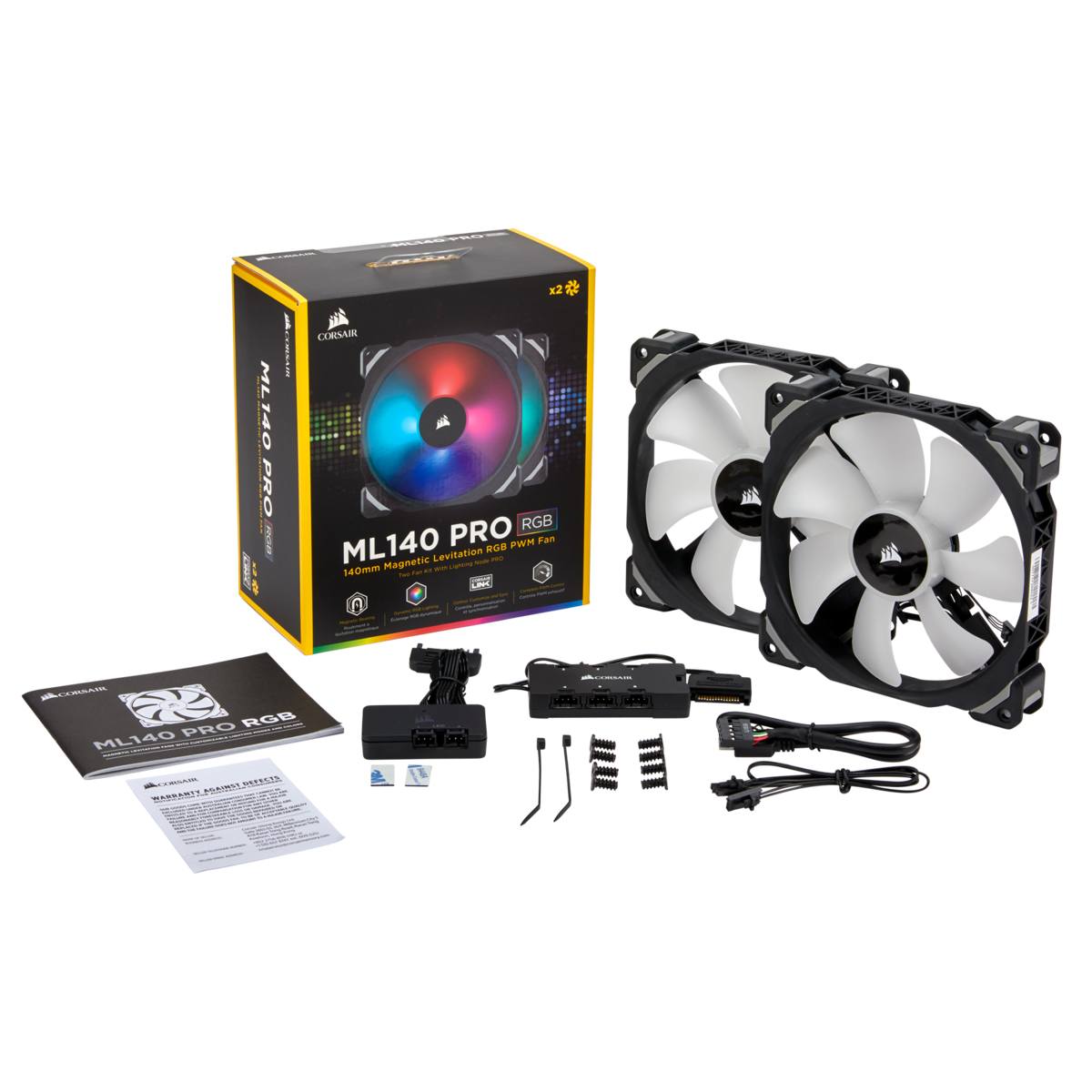 Corsair ML140 PRO RGB 140MM PWM Magnetic Levitation Fan - Twin Pack