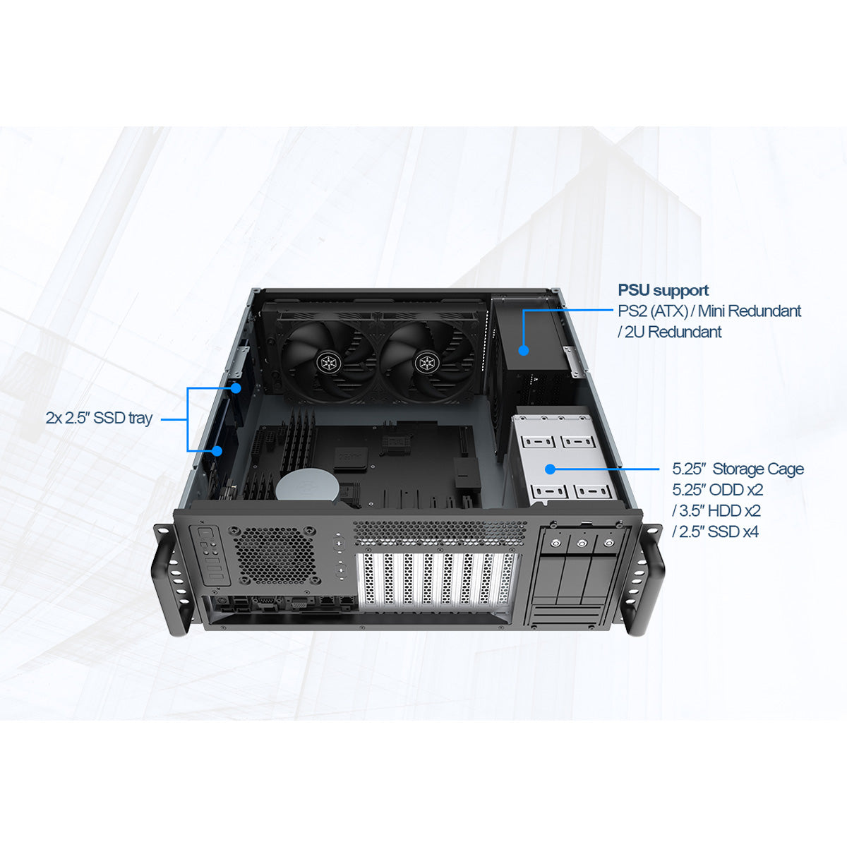 Silverstone RM46-502-I 4U Interchangable Rackmount case