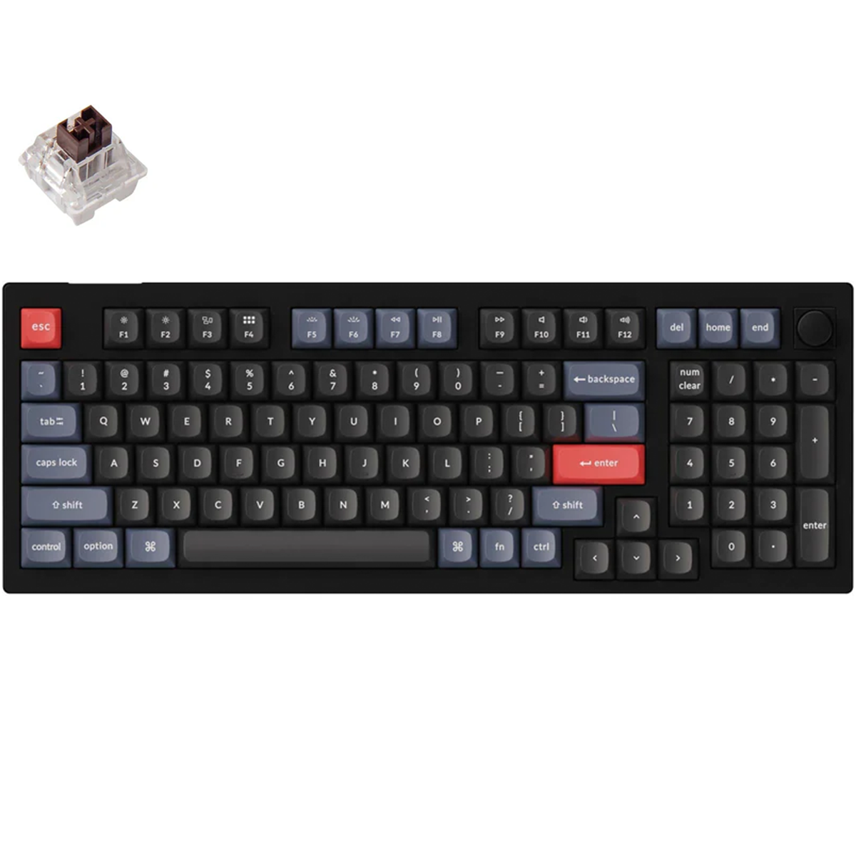 Keychron V5 96% RGB Carbon Black Mechanical Keyboard - K Pro Brown Switch