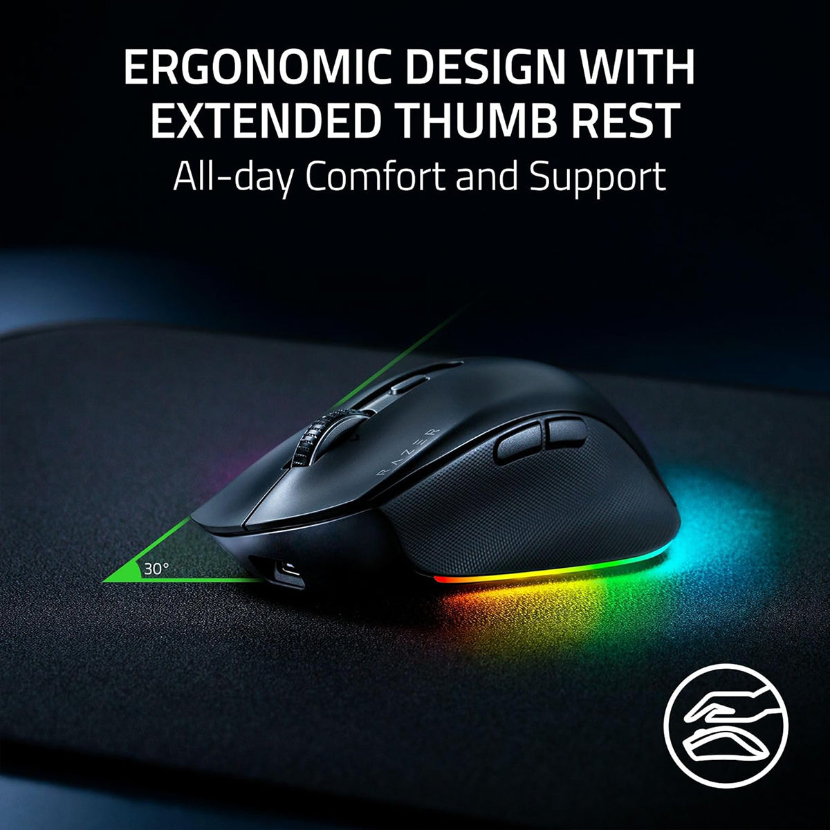 Razer Pro Click V2 Wireless Productivity Mouse - Black