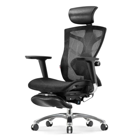 Sihoo V1 Ergonomic Office Chair - Black With   Legrest