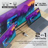 Promate HDMI Splitter With Dual HDMI Ports Up to 4K@60Hz