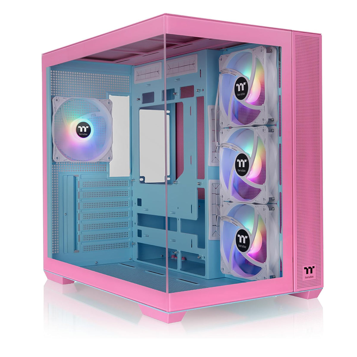 Thermaltake View 380 Tempered Glass ARGB Mid Tower Case Bubble Pink Edition