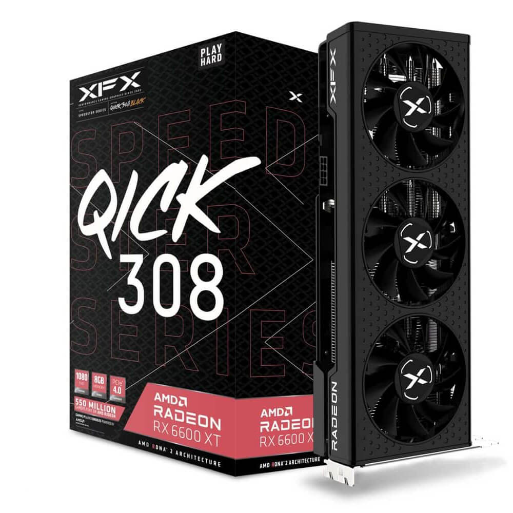 XFX Radeon RX 6600 XT Speedster QICK 308 Black 8GB GDDR6 Graphics Card