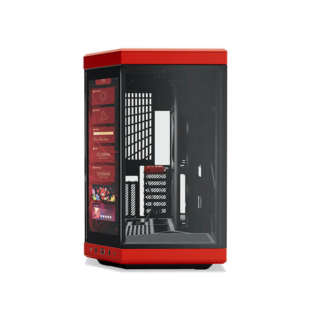 HYTE Y70 Touch Tempered Glass Full Tower Case Red and Black