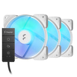 Fractal Design Aspect 12 RGB 120mm PWM Fan 3 Pack + Adjust 2 Fan Controller - White