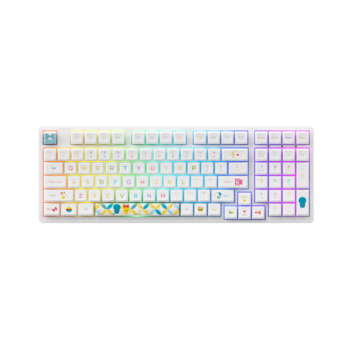 Akko 3098B Doraemon Rainbow Hot-Swappable Wireless RGB Keyboard CS Jelly Pink Switch