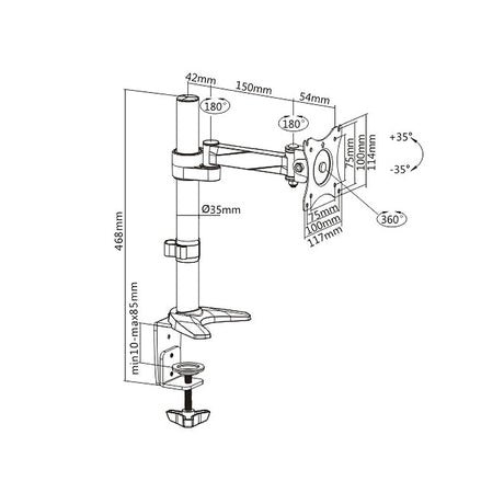 Brateck LDT11-C011 13'-27' Monitor Desk Mount