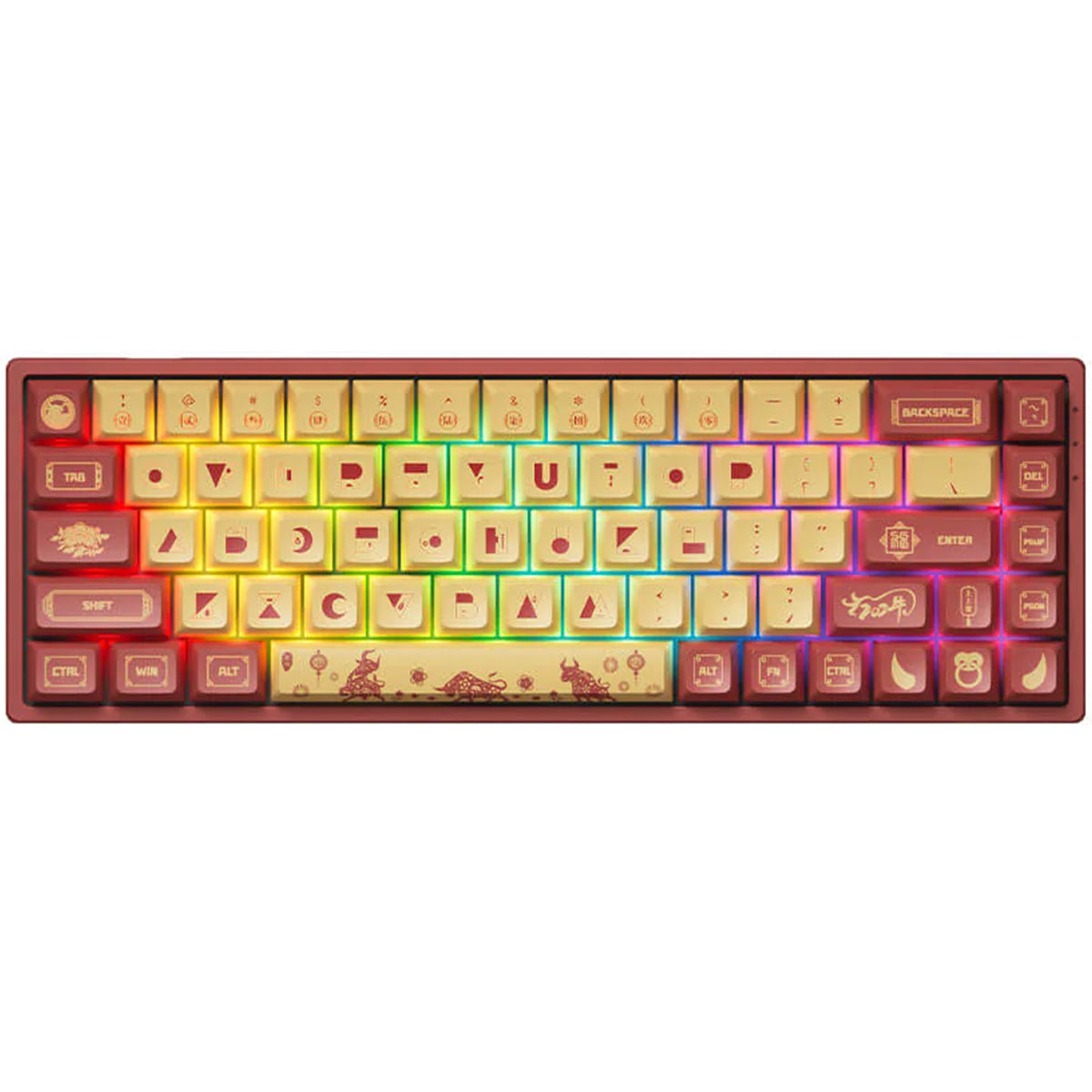 Akko 3068 V2 Year of the OX RGB Hot-Swappable Wireless RGB Keyboard TTC Bluish White Switch