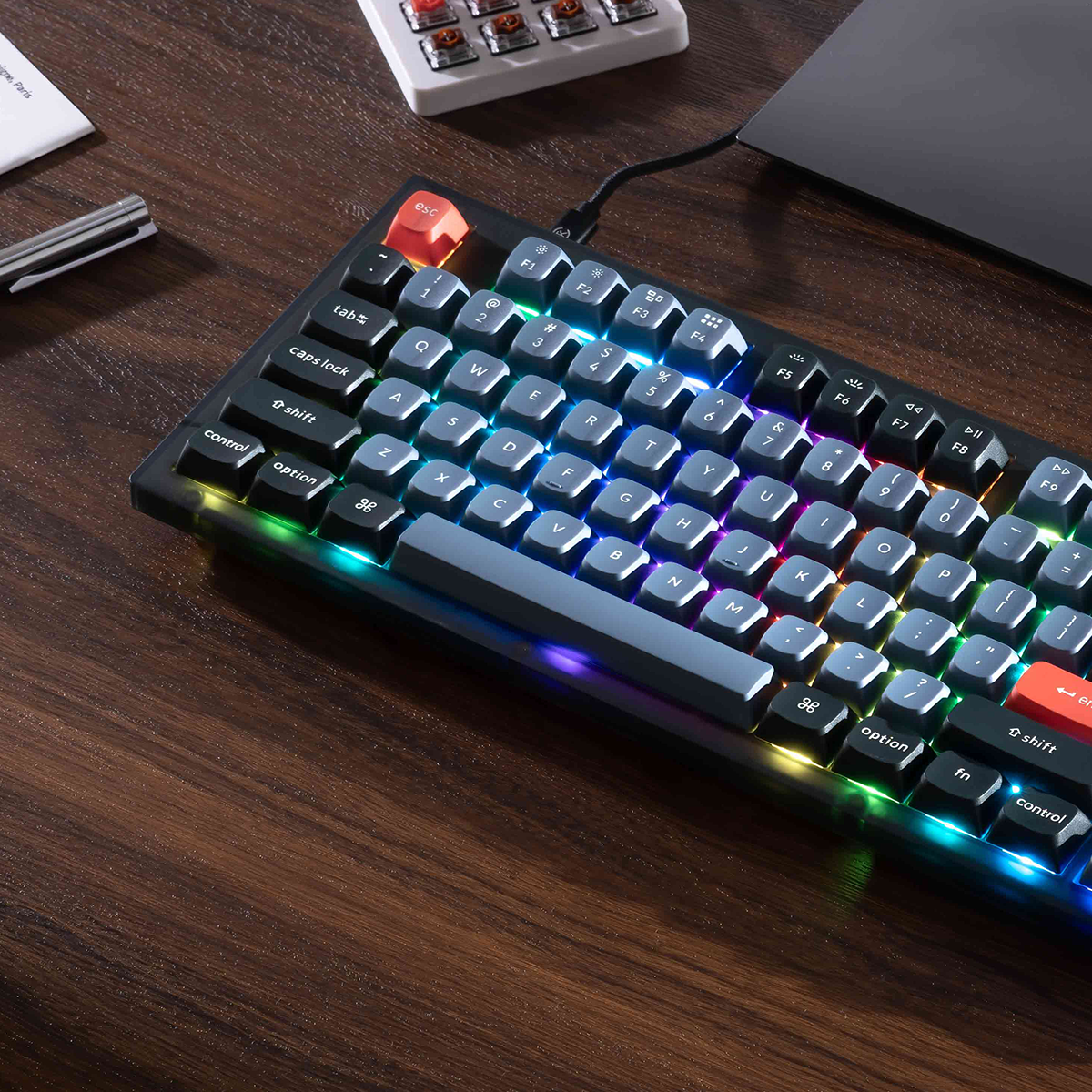 Keychron V3 TKL RGB Frosted Black Mechanical Keyboard - K Pro Brown Switch