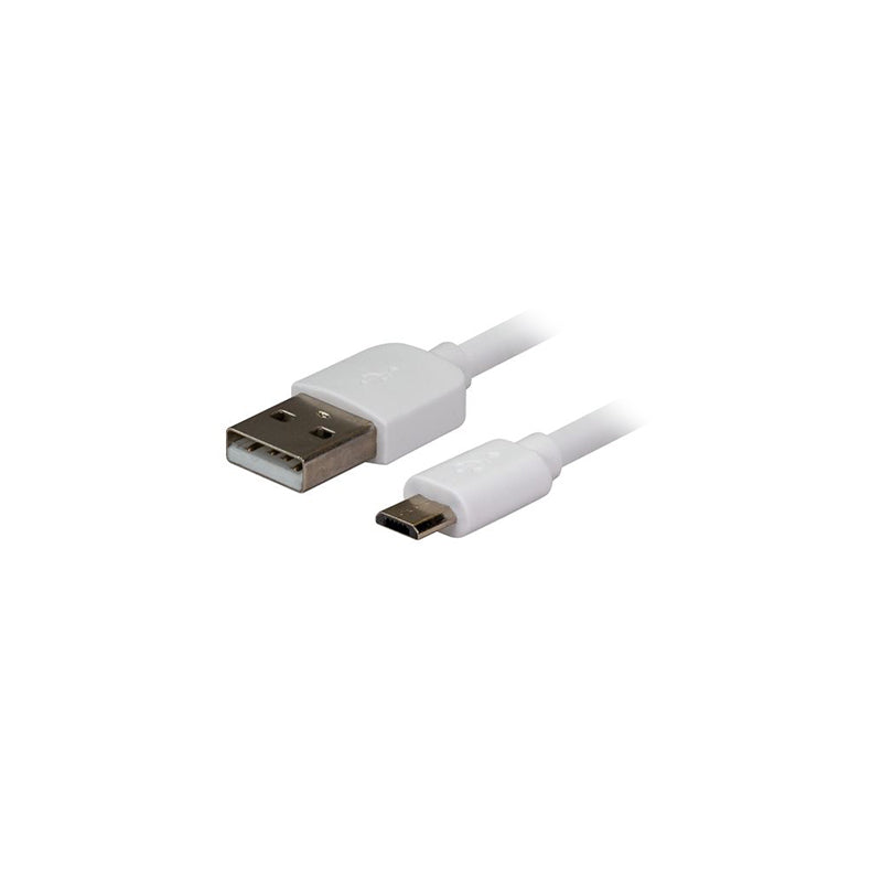 Dynamix USB 2.0 Micro-B Male to USB-A Male White Cable- 2M