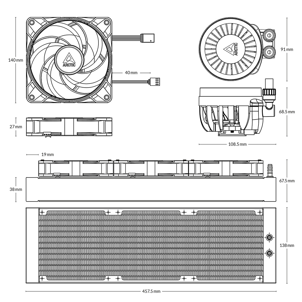 Arctic Liquid Freezer III 420 A-RGB AIO CPU Cooler - Black