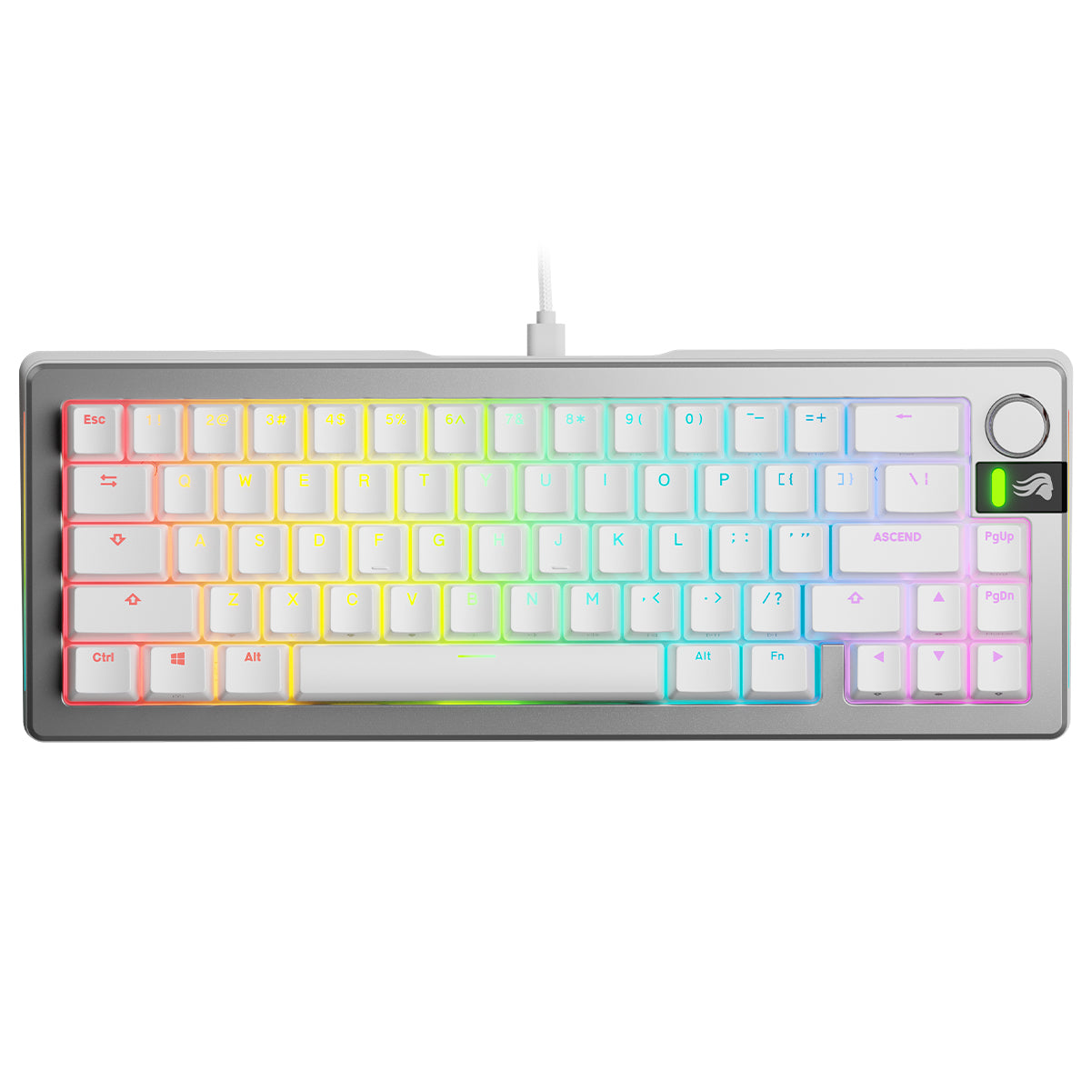 Glorious GMMK 3 Pro 65% Wired Mechanical Keyboard Fox Linear Switch - Silver