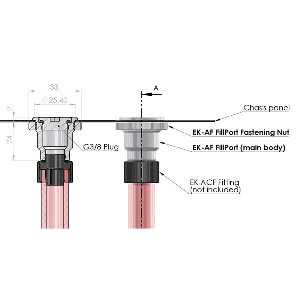 EKWB EK-AF FillPort - Nickel