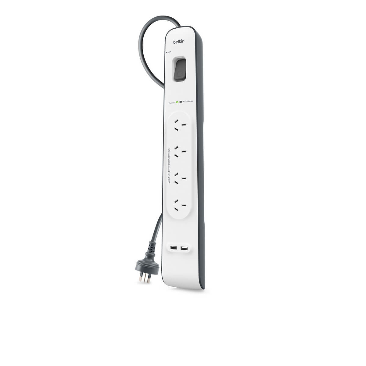 Belkin 4 Outlet with 2M Cord with 2 USB Ports 2.4A