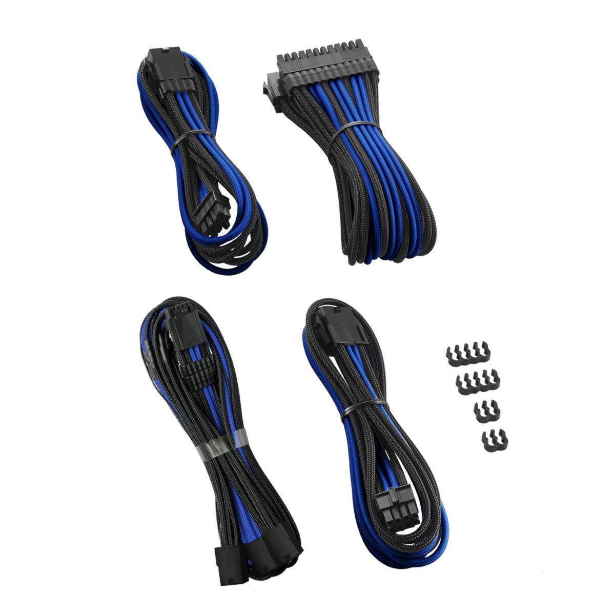 CableMod Pro ModMesh Sleeved 12VHPWR StealthSense Cable Extension Kit (Black + Blue, 16-pin to Triple 8-pin)