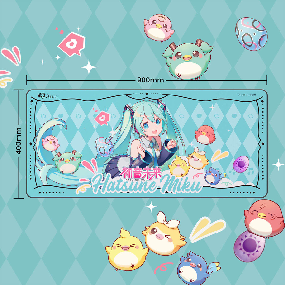 Akko x Hatsune Miku 900x400mm  Mouse Pad