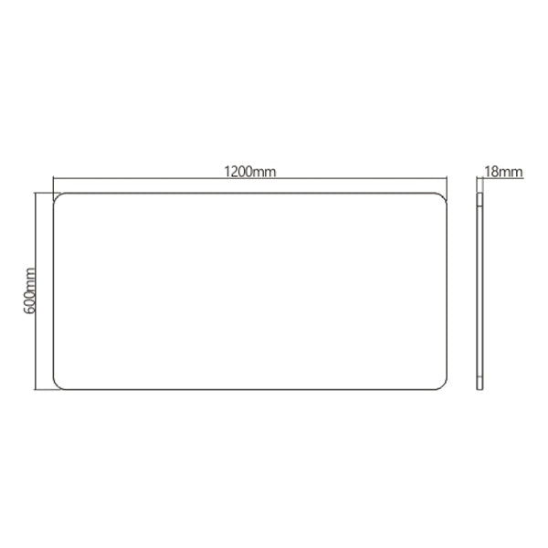 Lumi 1200X600MM Standard Wood Table Top White