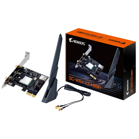 Gigabyte AORUS GC-WBAX2400R Dual-Band AX2400 + Bluetooth 5.3 PCI-E Wi-Fi 6E Adapter