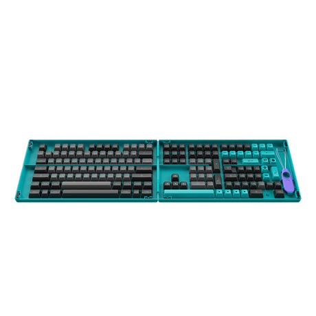 Akko Black and Cyan Fullset PBT Doubleshot ASA Profile 197 pcs Keycaps