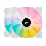 Corsair iCUE SP140 RGB ELITE White Performance 140mm PWM Fan - Dual Pack with Lighting Node