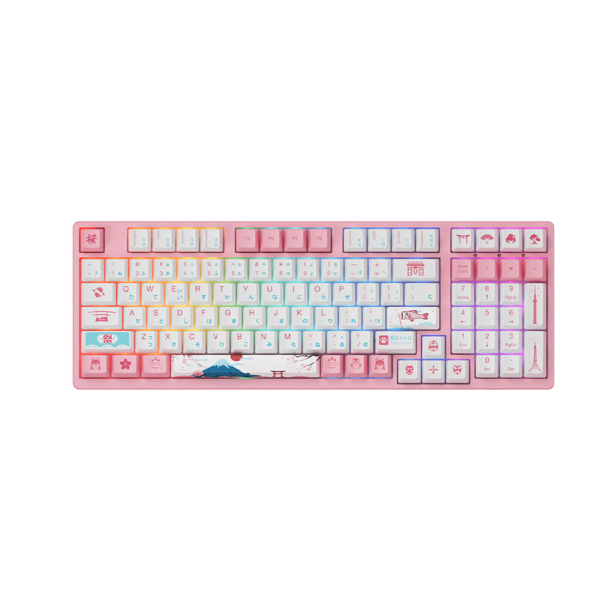 Akko 3098B Plus Sakura R2 RGB Hot-Swappable Wireless Keyboard TTC Gold Pink Switch