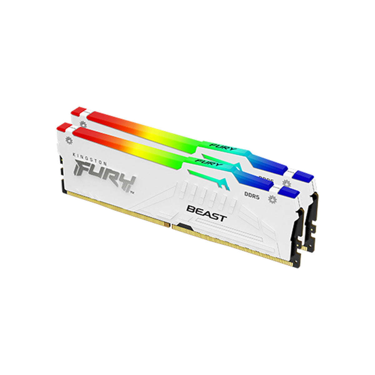 Kingston FURY Beast RGB 32GB (2x16GB) DDR5-6000 CL36 Memory White AMD EXPO (KF560C36BWEAK2-32)