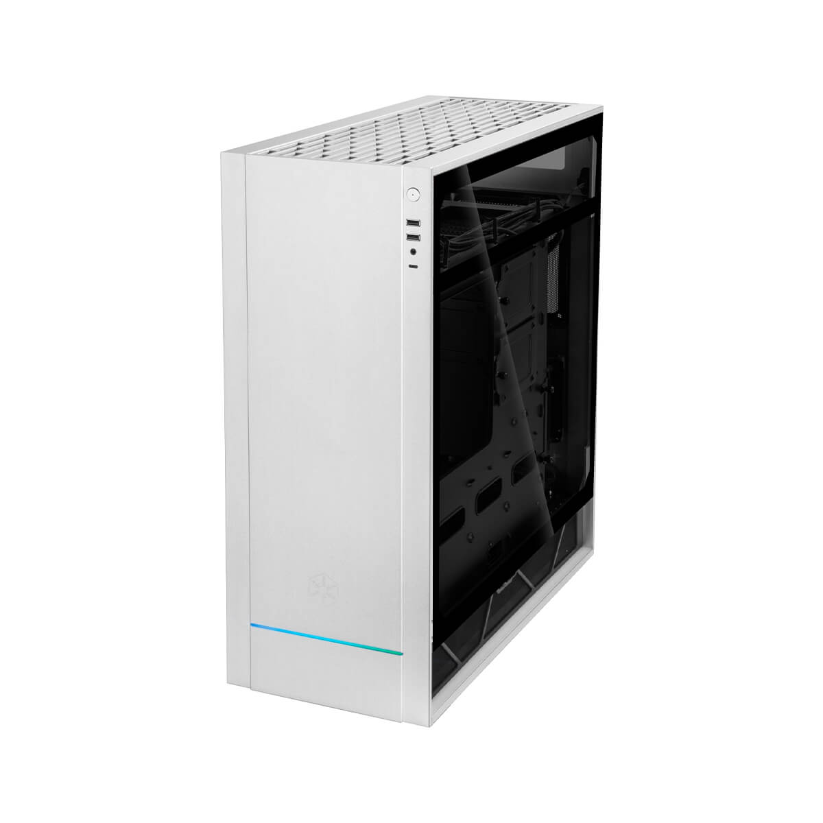 Silverstone ALTA F1 Aluminum Tower Tempered Glass - Silver