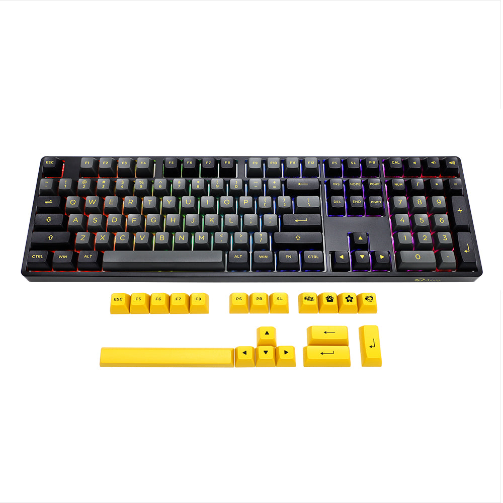 Akko 5108B Plus Black & Gold Hot-Swappable Wireless RGB Keyboard Jelly Pink Switch