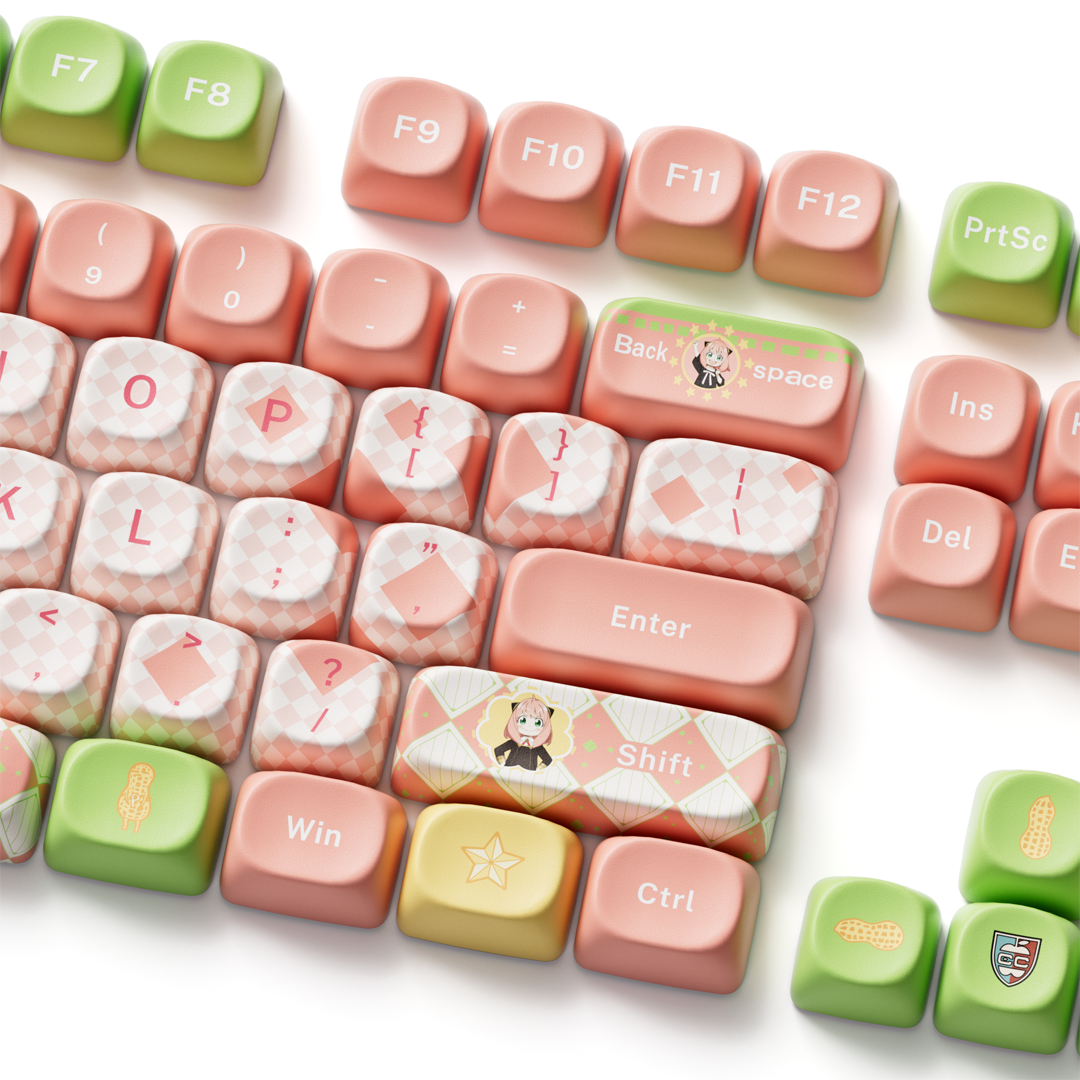 Akko x Spy Family Anya's Daily Life PBT MOA Profile Keycap Set - 128 Keys