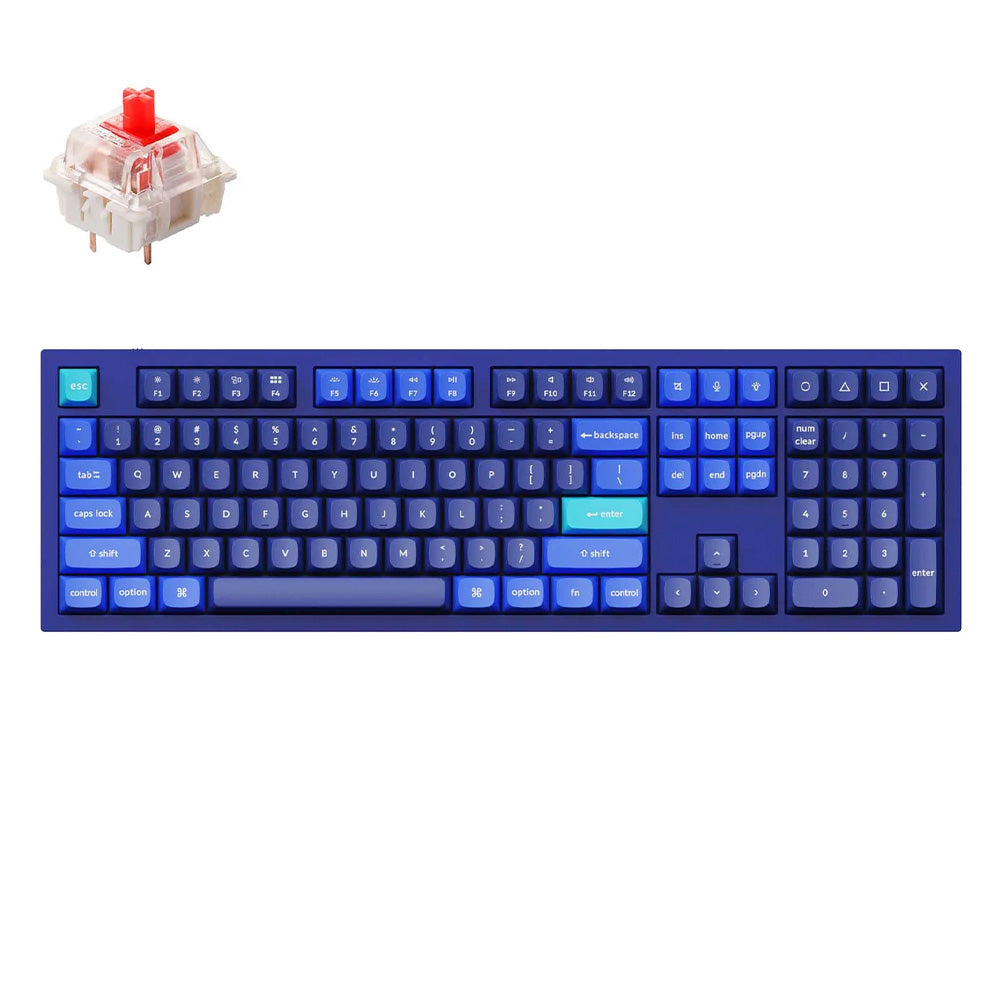 Keychron Q6 Knob Full Sized RGB Navy Blue Mechanical Keyboard - G Pro Red Switch