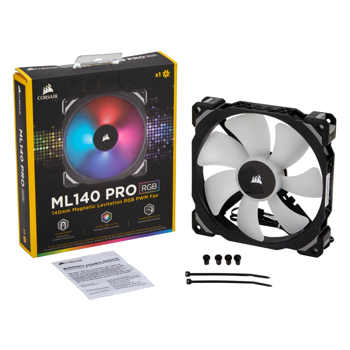 Corsair ML140 PRO RGB 140MM PWM Magnetic Levitation Fan - Single Pack