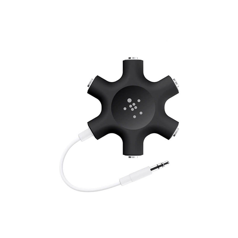 Belkin RockStar 5-Jack 3.5 mm Audio Headphone Splitter Mini-phone Female Audio - Black