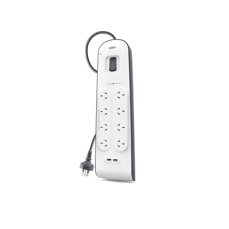 Belkin 8 Outlet with 2M Cord and 2 USB Ports 2.4A