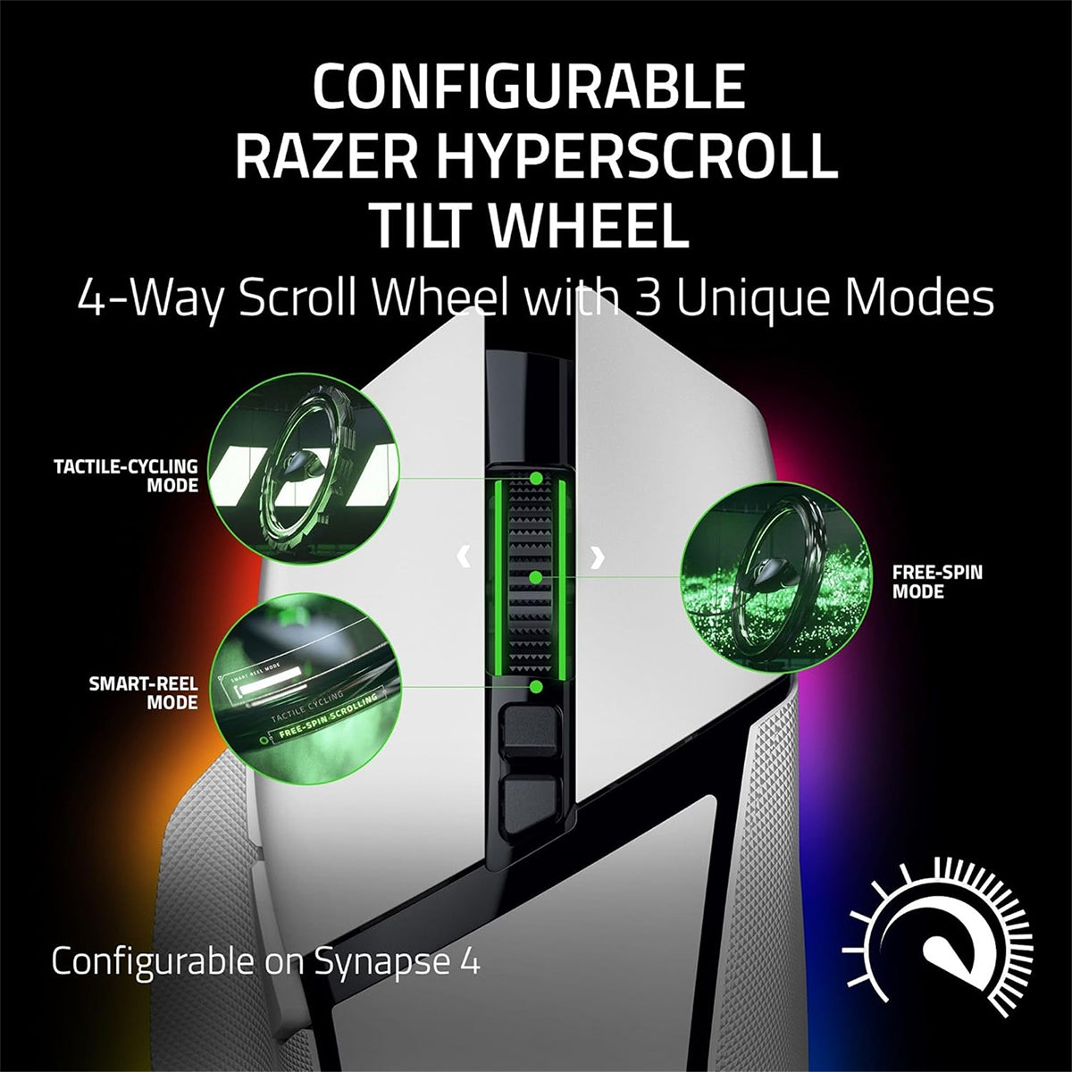 Razer Basilisk V3 35K Ergonomic RGB Wireless Gaming Mouse - White