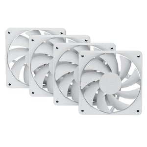 Hyte FA12 120mm PWM Fan 4 Pack - Snow White