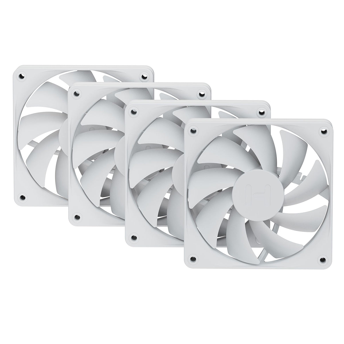 Hyte FA12 120mm PWM Fan 4 Pack - Snow White