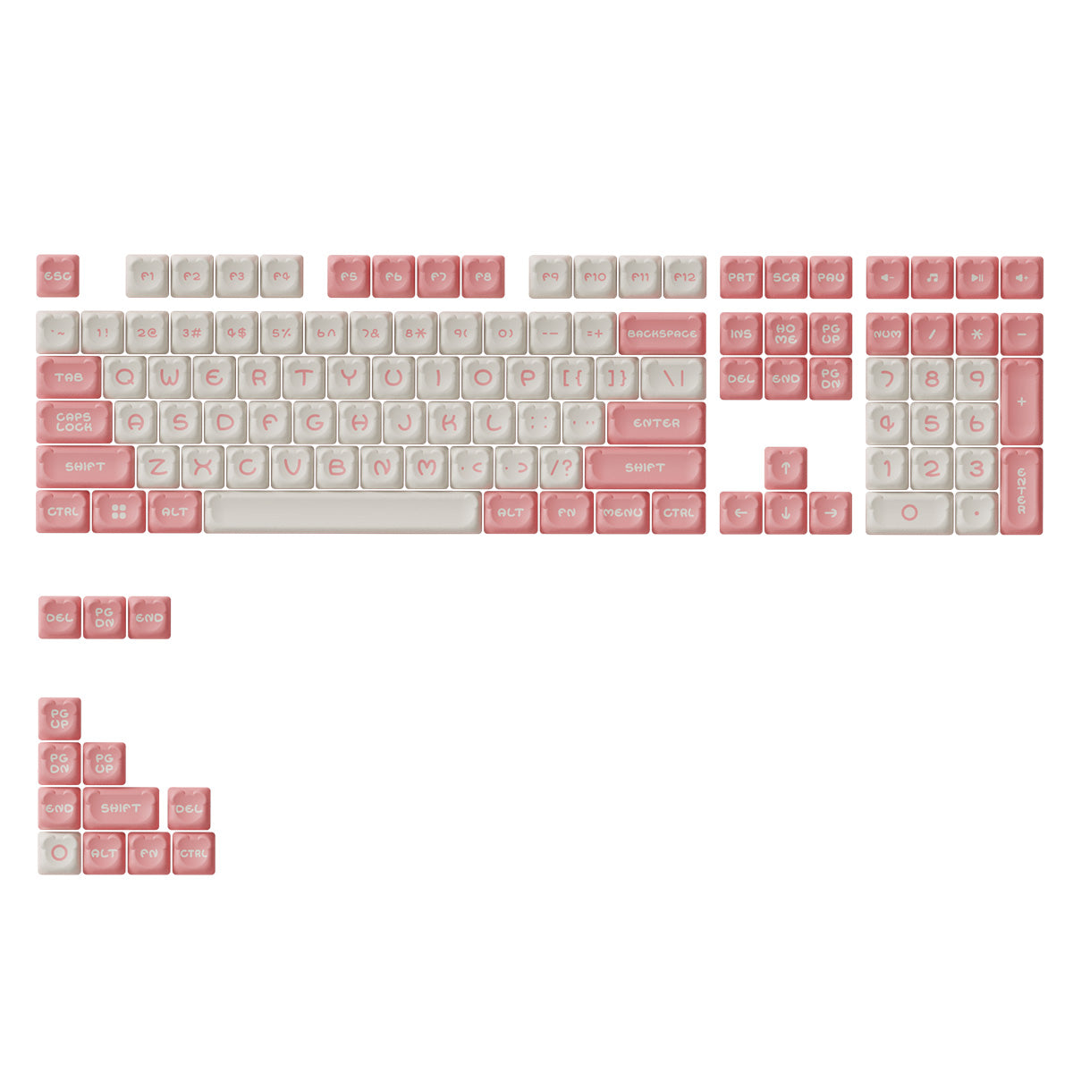 Akko Sakura Bear OEM Profile PBT Keycap Set - 122 Keys